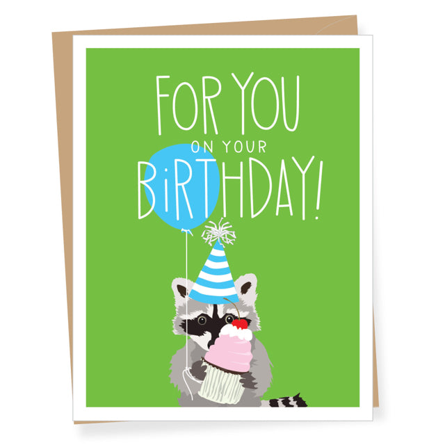 For You Raccoon Birthday Card