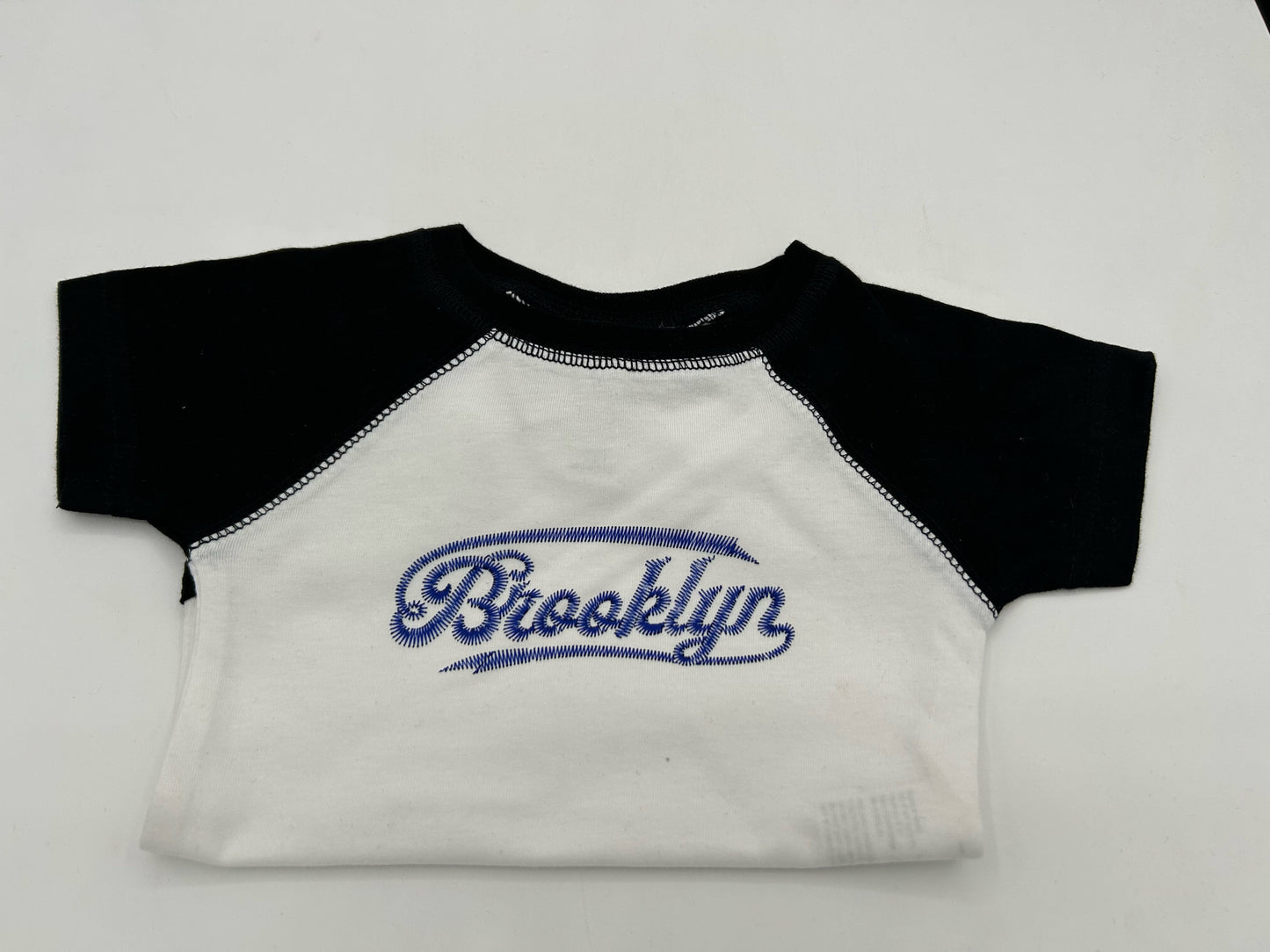 Brooklyn Script Onesie Blue on Black/White Size 12M