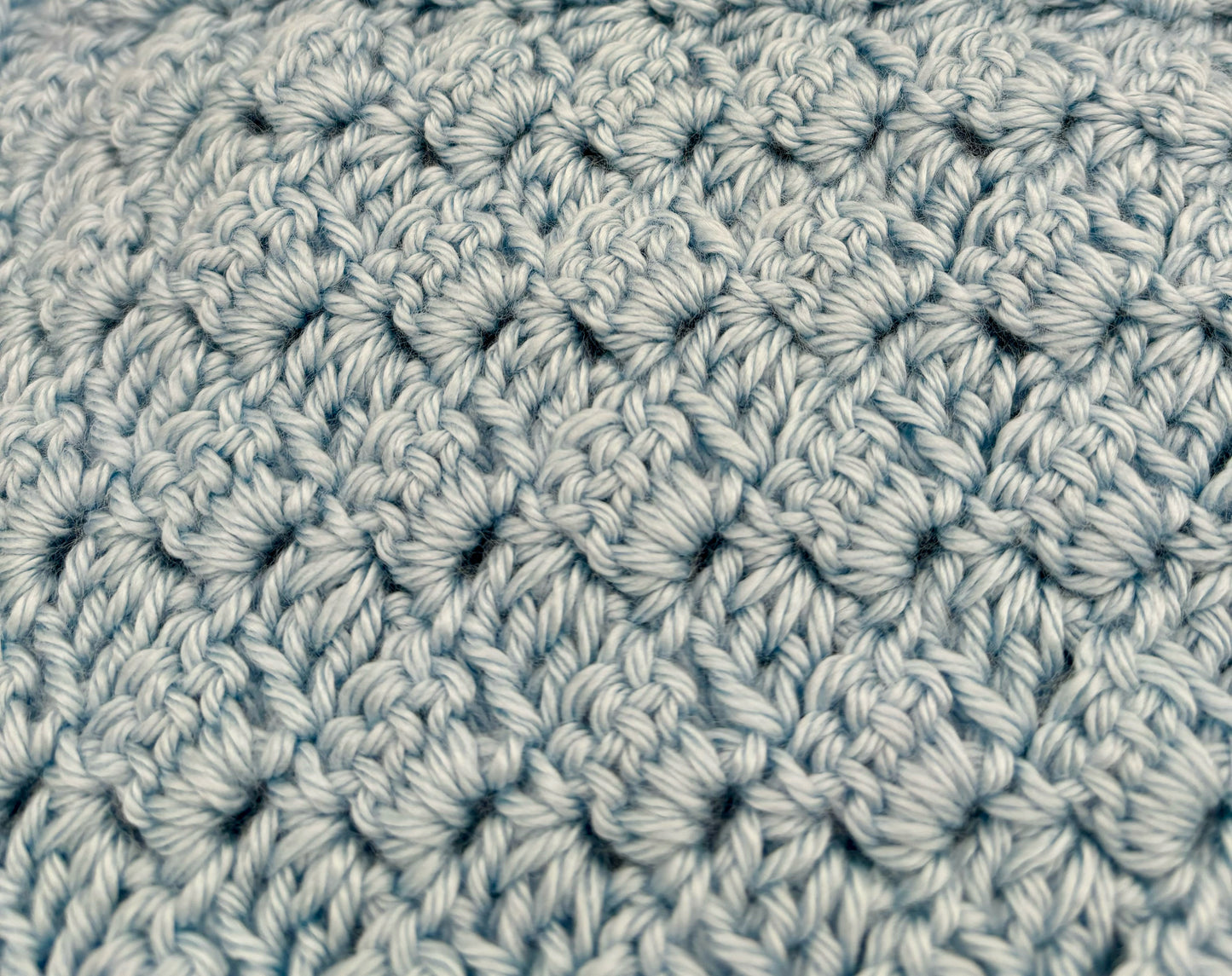 Blue Acrylic Crochet Baby Stroller Blanket
