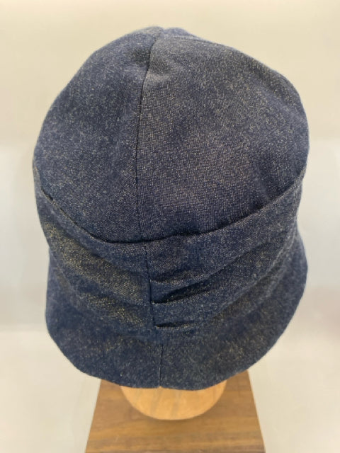 Blue Denim & Gold Metalic Cloche Hat