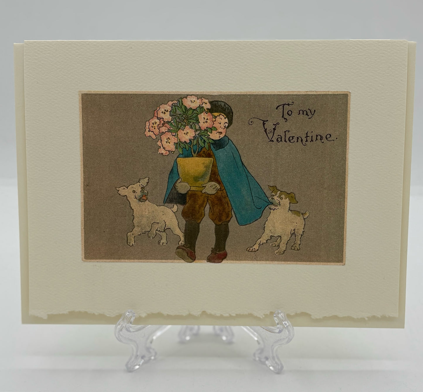 Boy Carries Plant Valentine Card