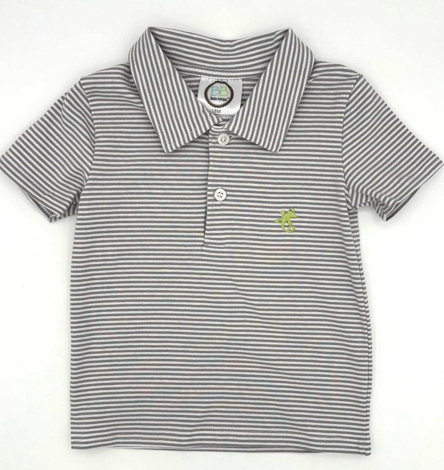 18 M Shirt - Gray White Stripe