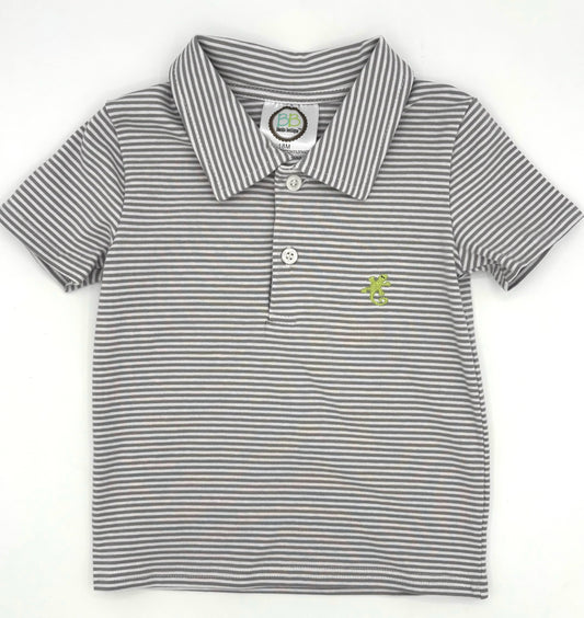18 M Shirt - Gray White Stripe
