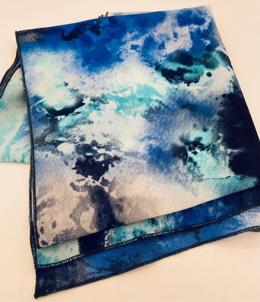 Poly Blue white tye dye