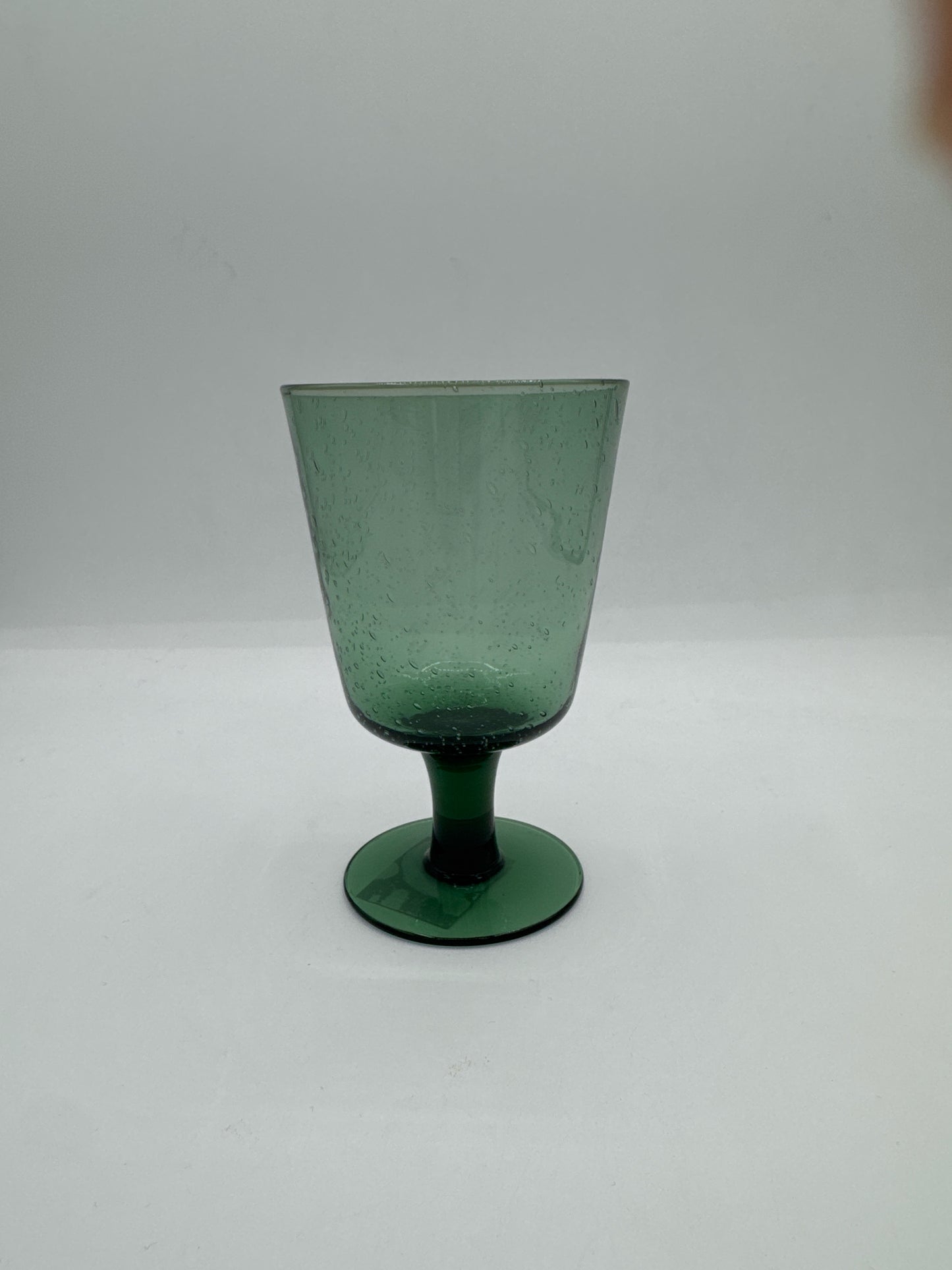Handblown Wine Glass in Jade Green