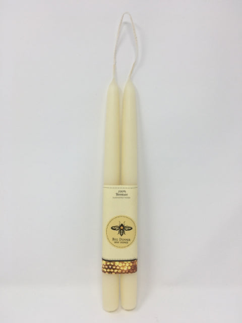 Ivory Beeswax Taper Candles