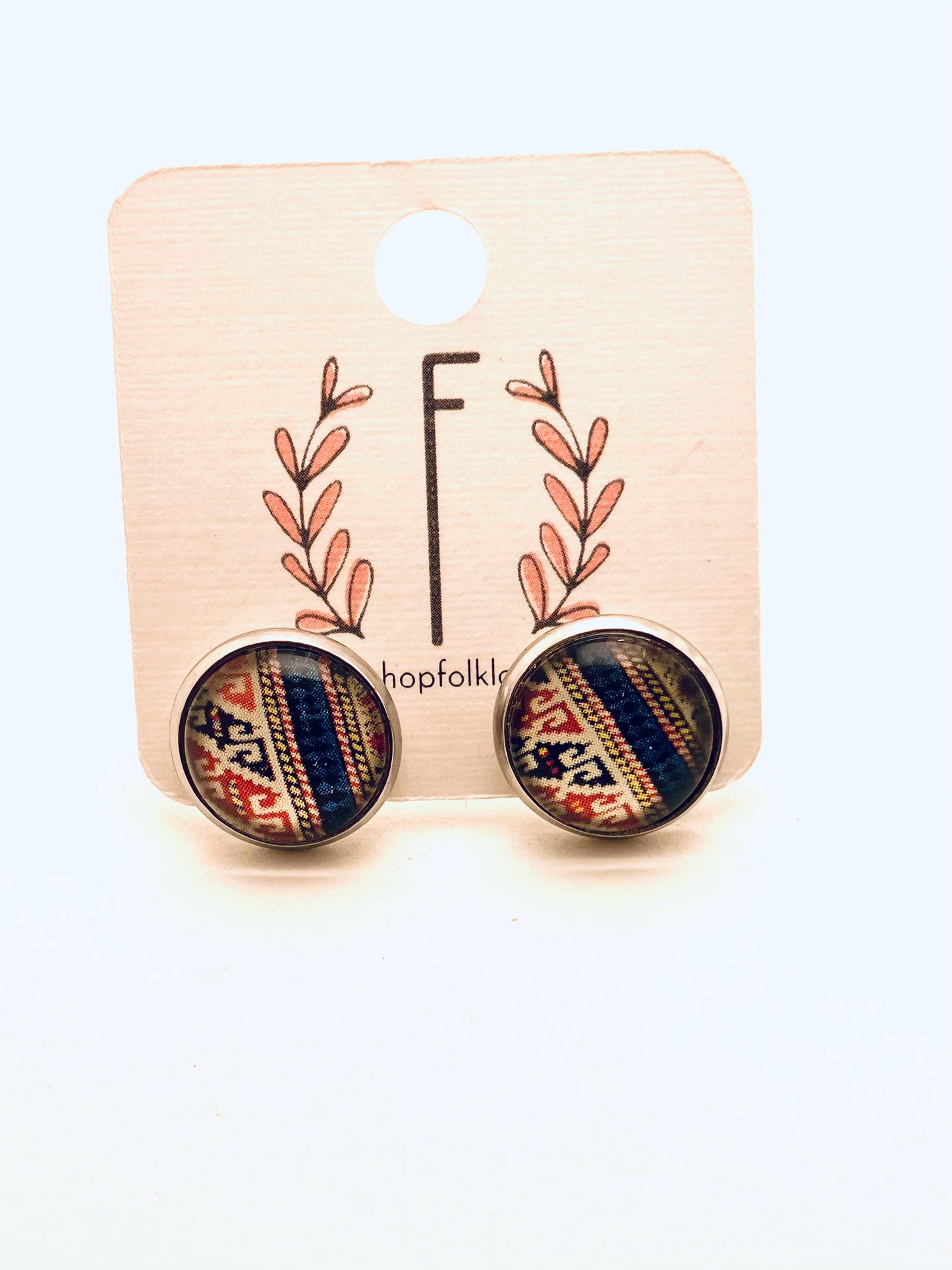 Dulcet Studs, Glass Cabochon