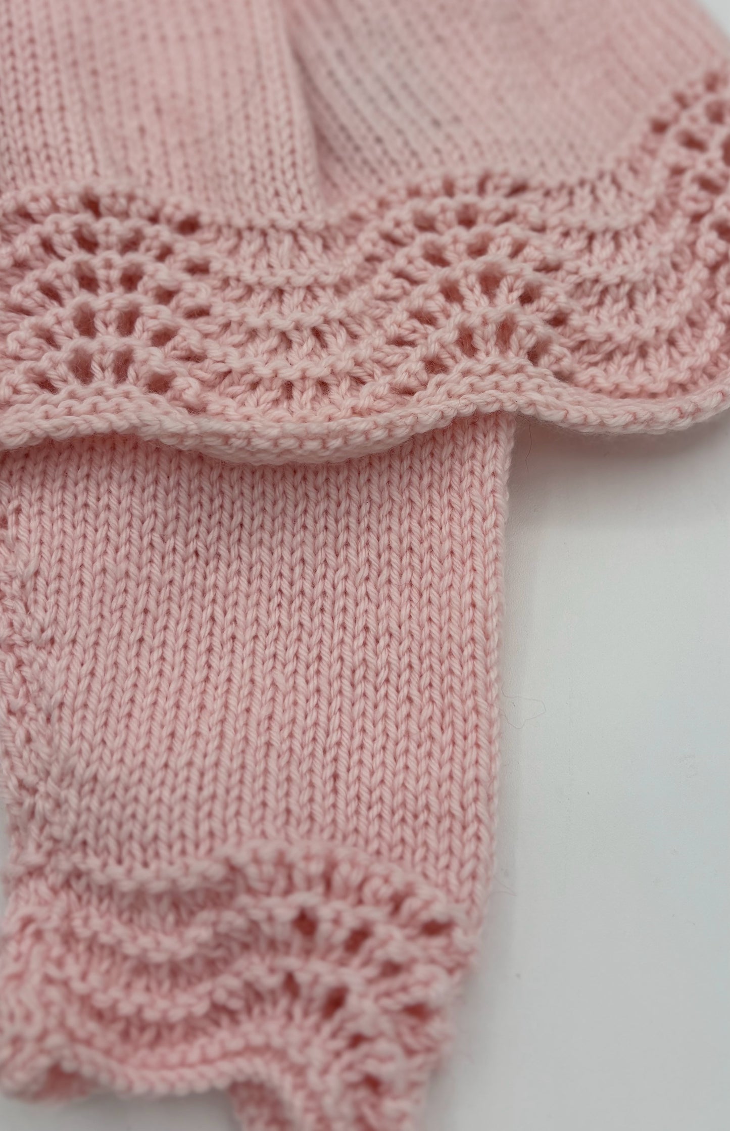 12 M Pink Acrylic Knit Dress Set with Knit Leggings
