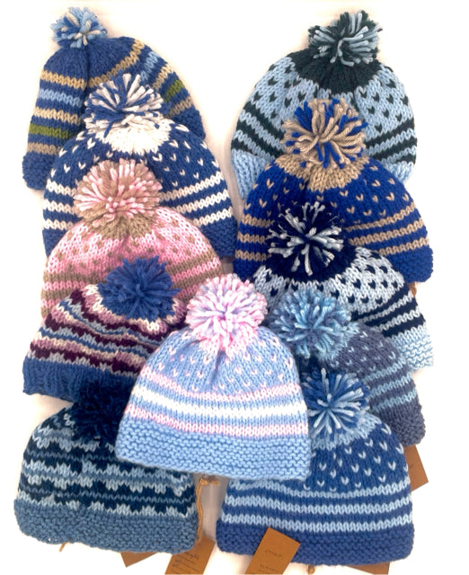 6-12 M Acrylic Knit Beanie with Pom Pom