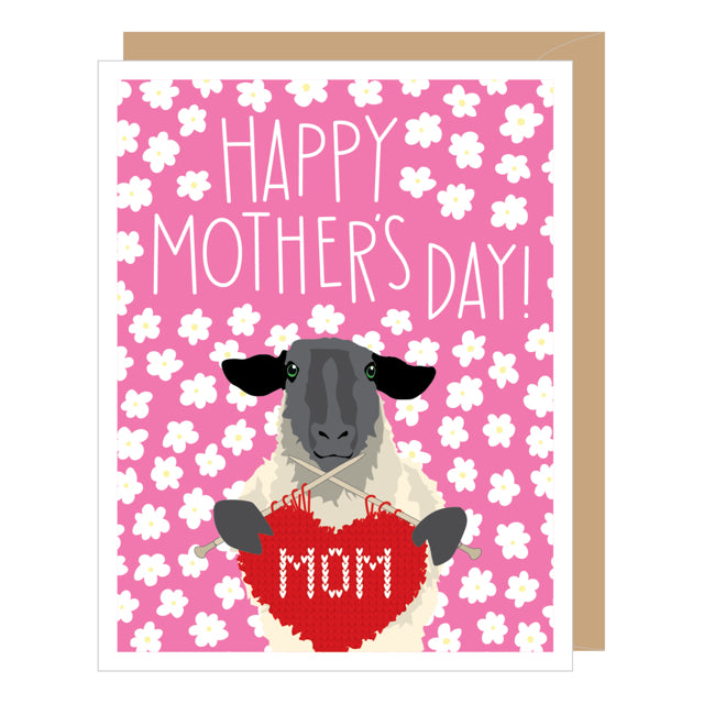 Knitting Sheep Mom Mother's Day Card
