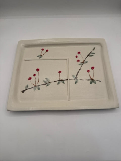 Porcelain Cheese Tray With Wooden Insert