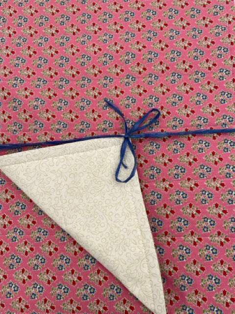 Deep Pink Floral Quilted Placemats, Set of 4