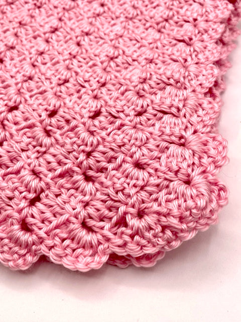 Pink Acrylic Crochet Baby Stroller Blanket