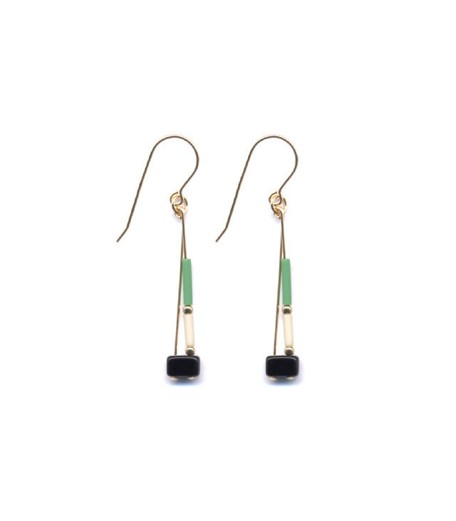 Black Mosaic Drop Earrings