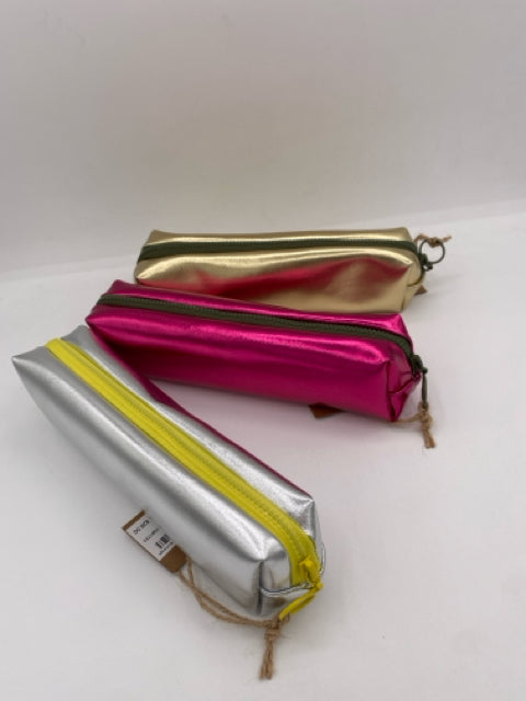 Long Lined Metalic Pouch