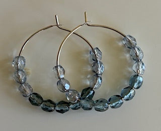 Ombre Sea Glass Hoops
