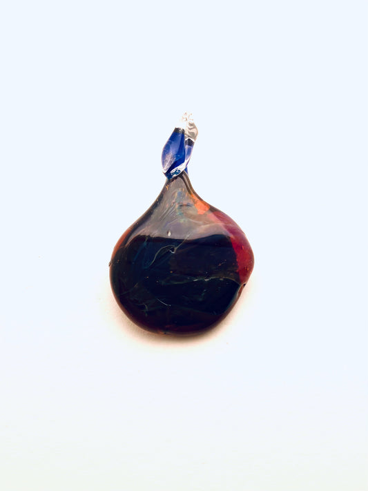 Borosilicate Glass Pendant, Round with Red
