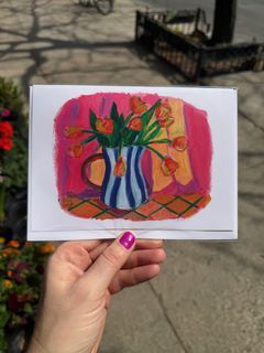 Tulips And Stripes Card