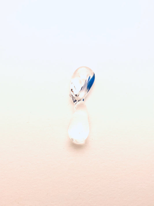 Borosilicate Glass Pendant, Clear with Blue