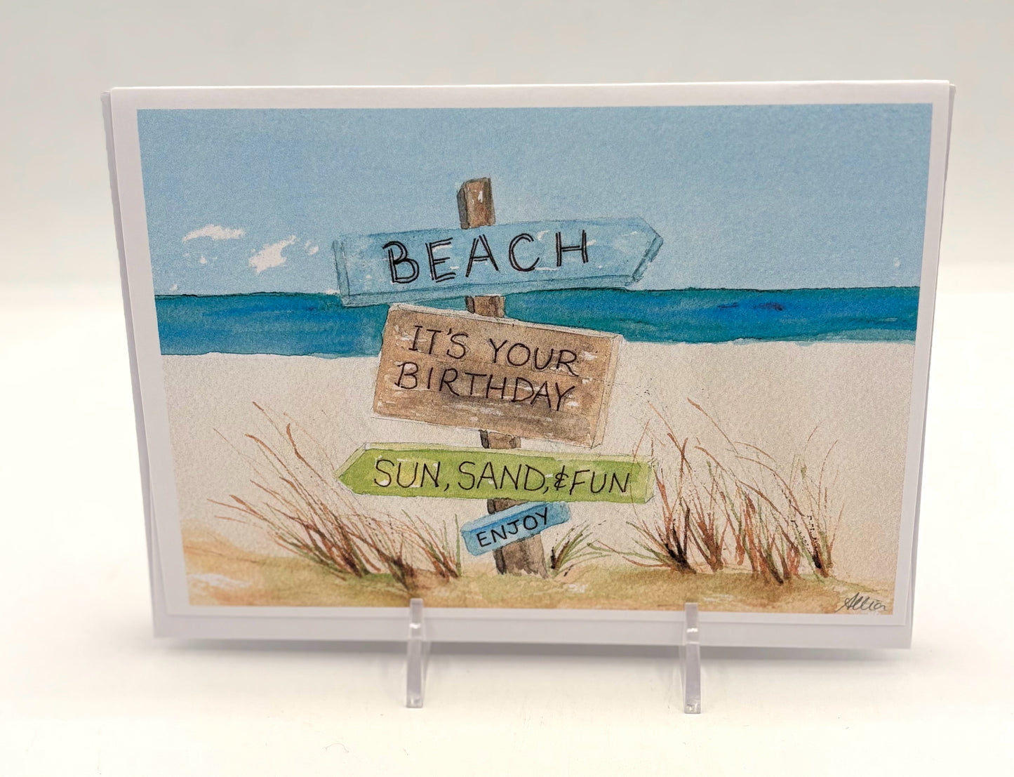 Beach Signs Birthday Card