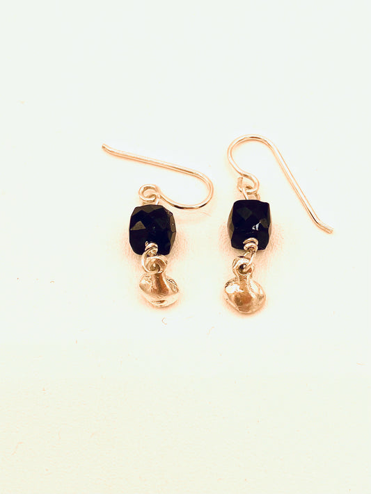 Tiny Droplet Sterling/Spinel Earrings