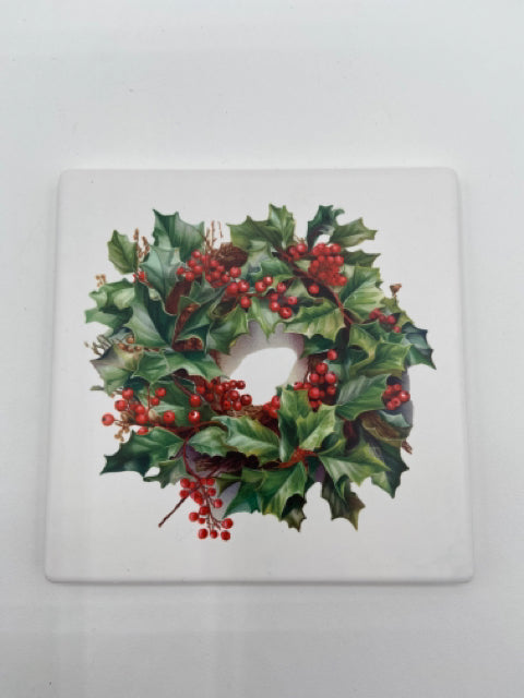 Ceramic Cork Backed Coasters - Holly