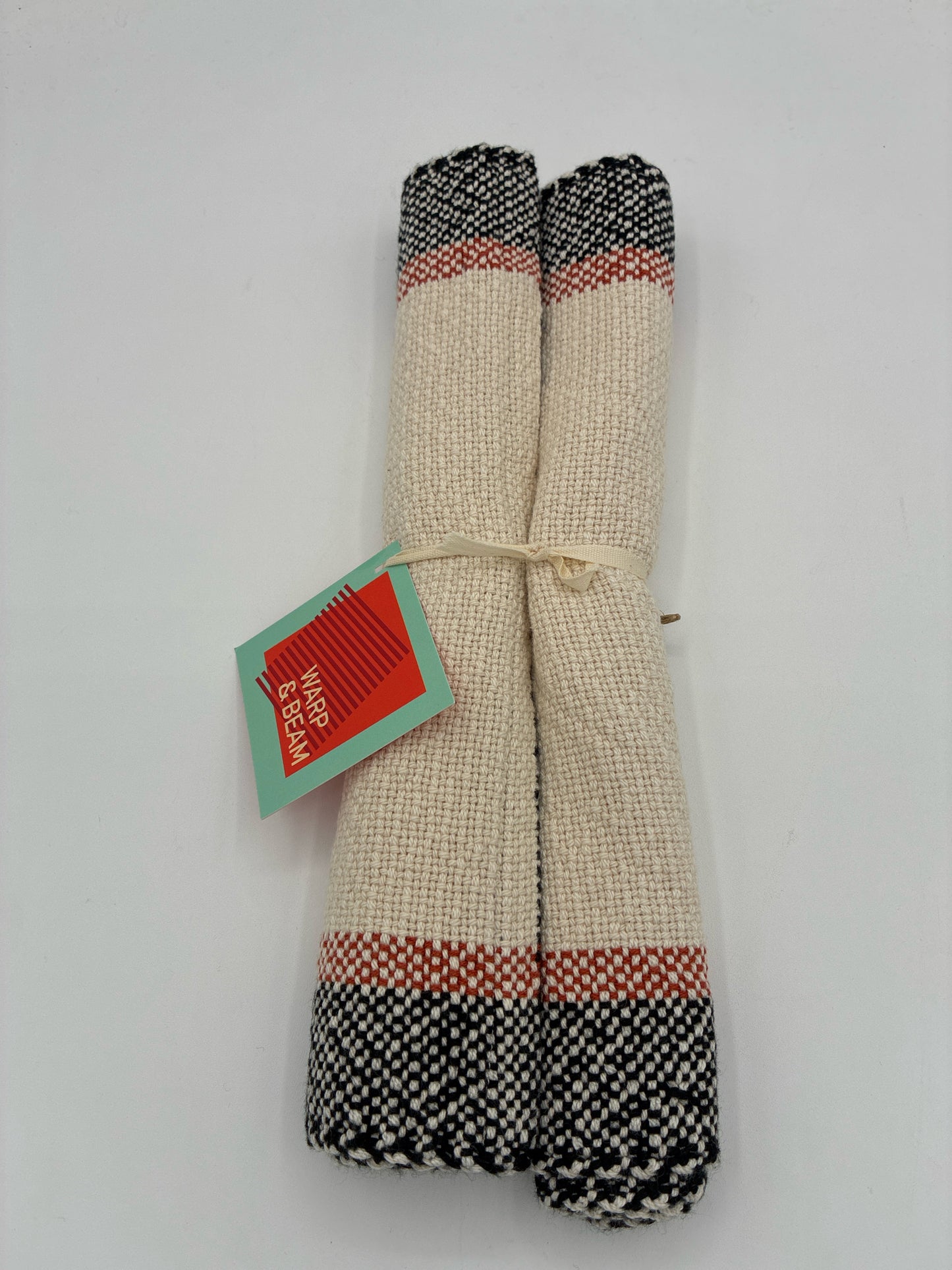 Hand Woven Center Stripe Placemats - Rust