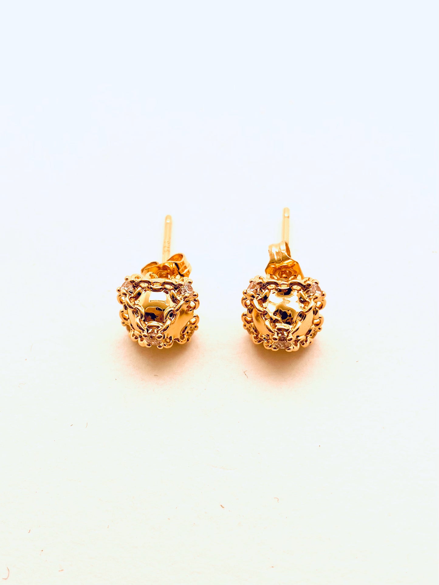 Caged Orb Mini Stud, Gold