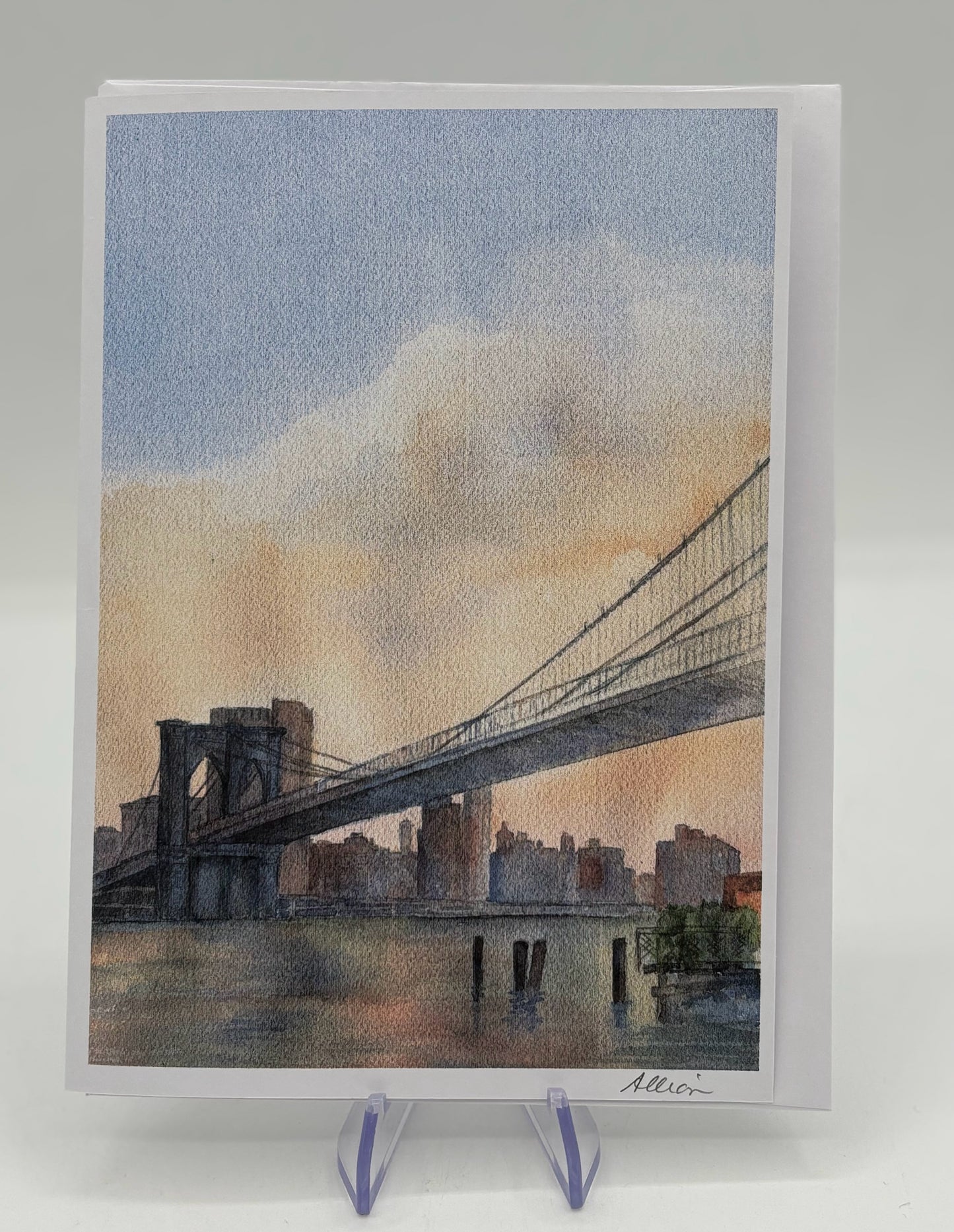 Pier Brooklyn Bridge Valentine's Card