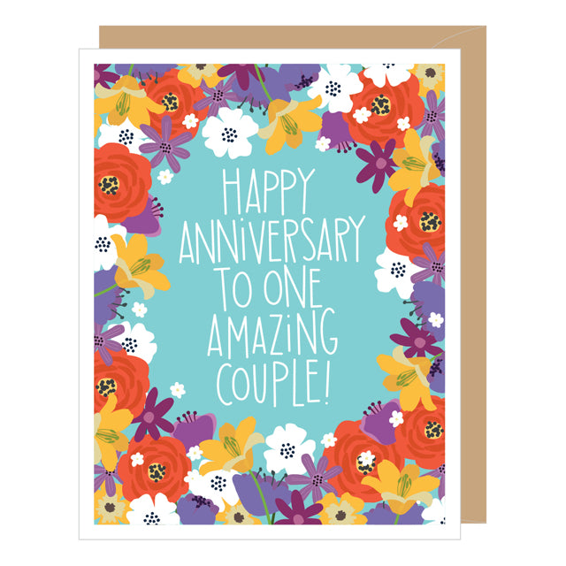 Floral Amazing Couple Anniversary Card