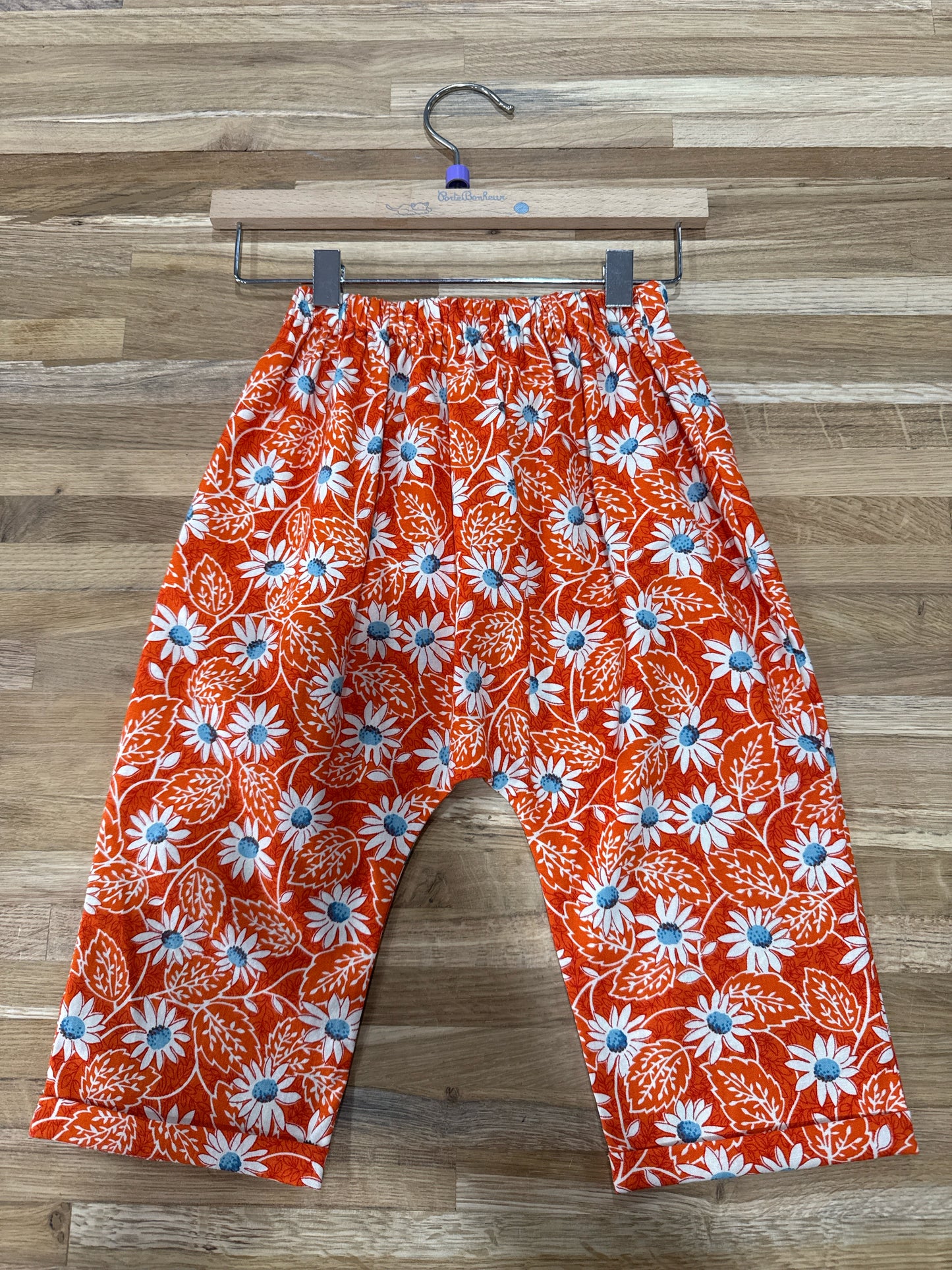 2 Y Pants - Orange w/Blue Daisies