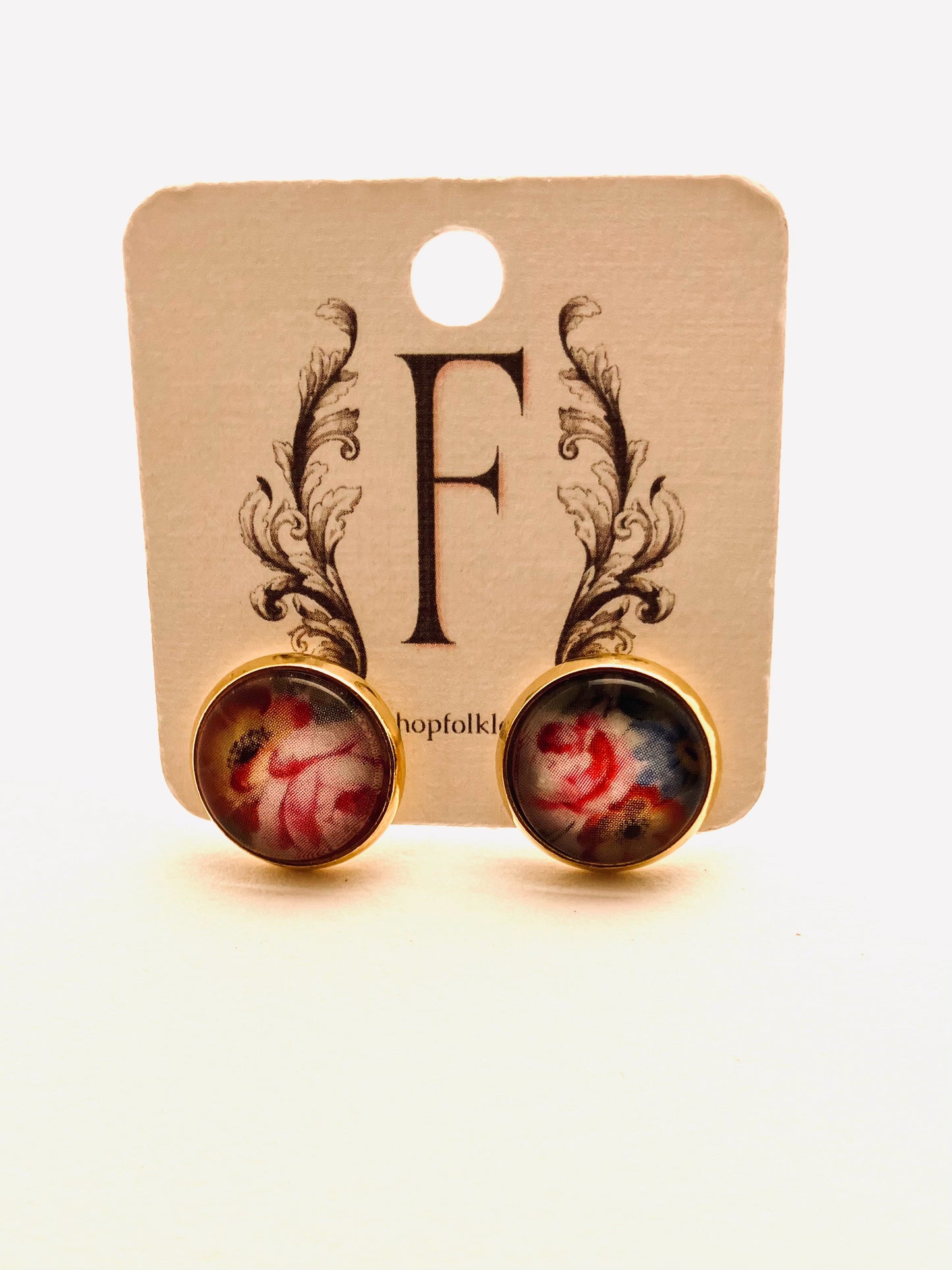 Dulcet Studs, Glass Cabochon