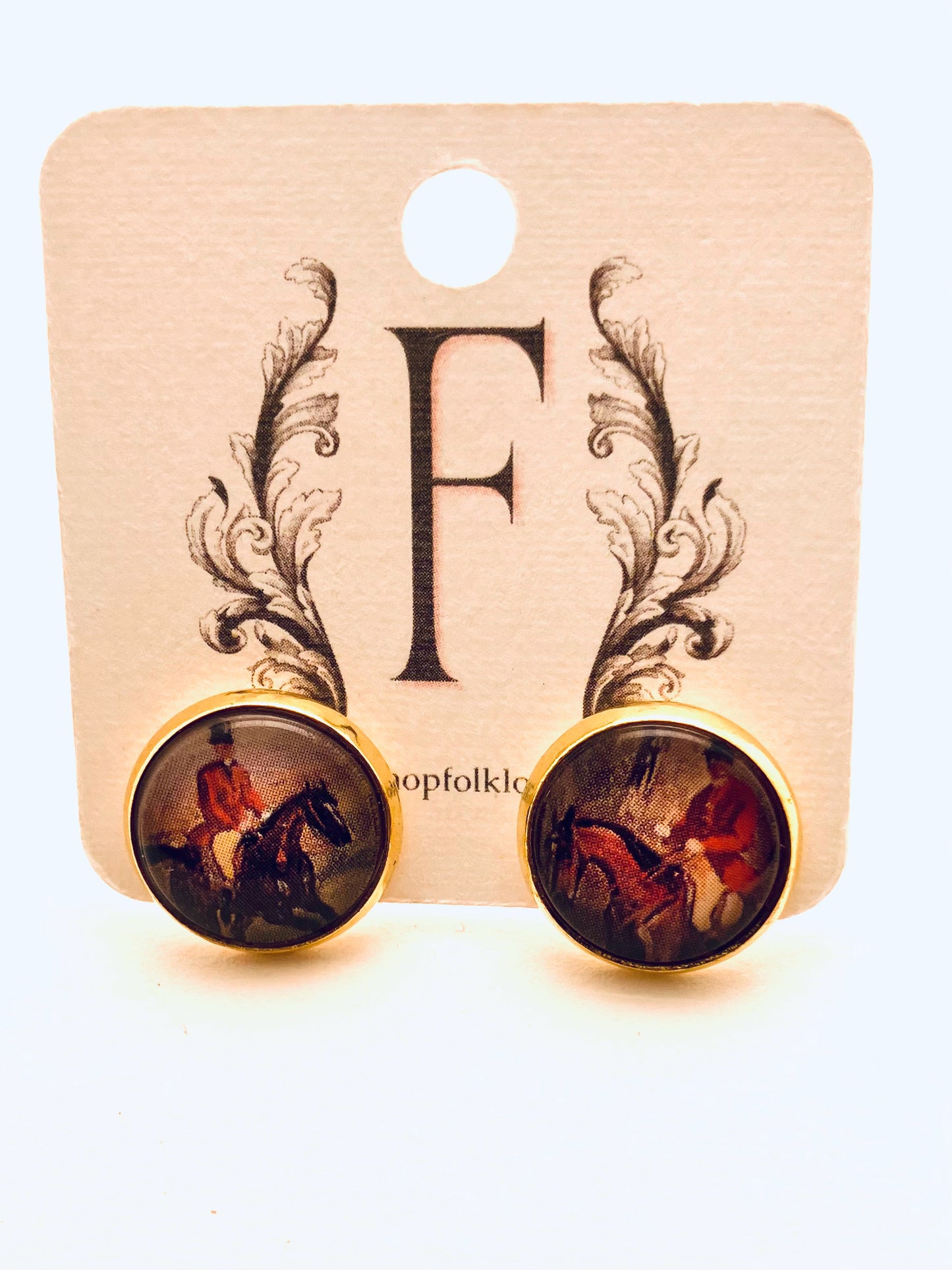 Dulcet Studs, Glass Cabochon