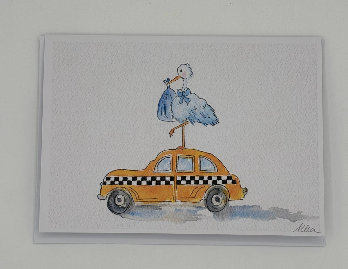 Blue Baby Cab - New Baby Card