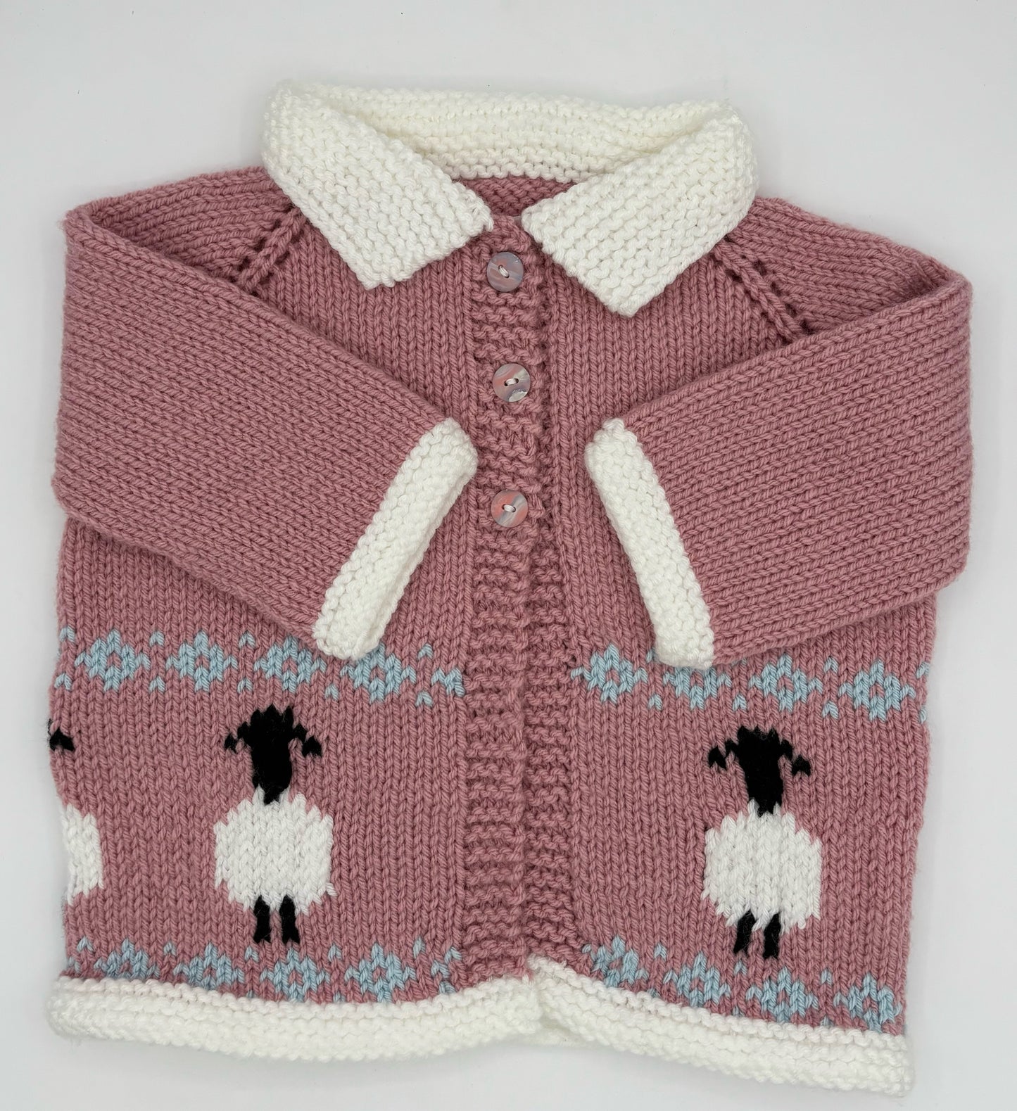 6-9 M Rose Pink Acrylic Lambs Knit Coat