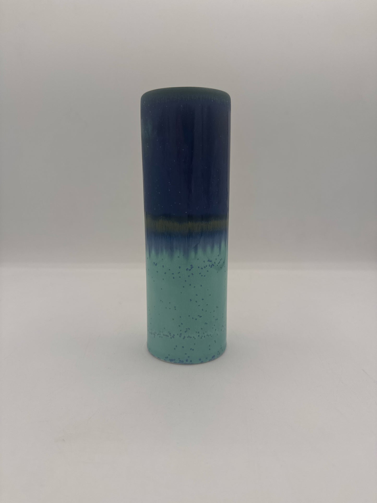 Turquoise with Speckles & Indigo Large Porcelain Vase