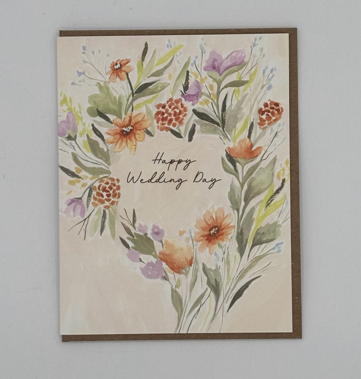 Happy Wedding Day Floral Card