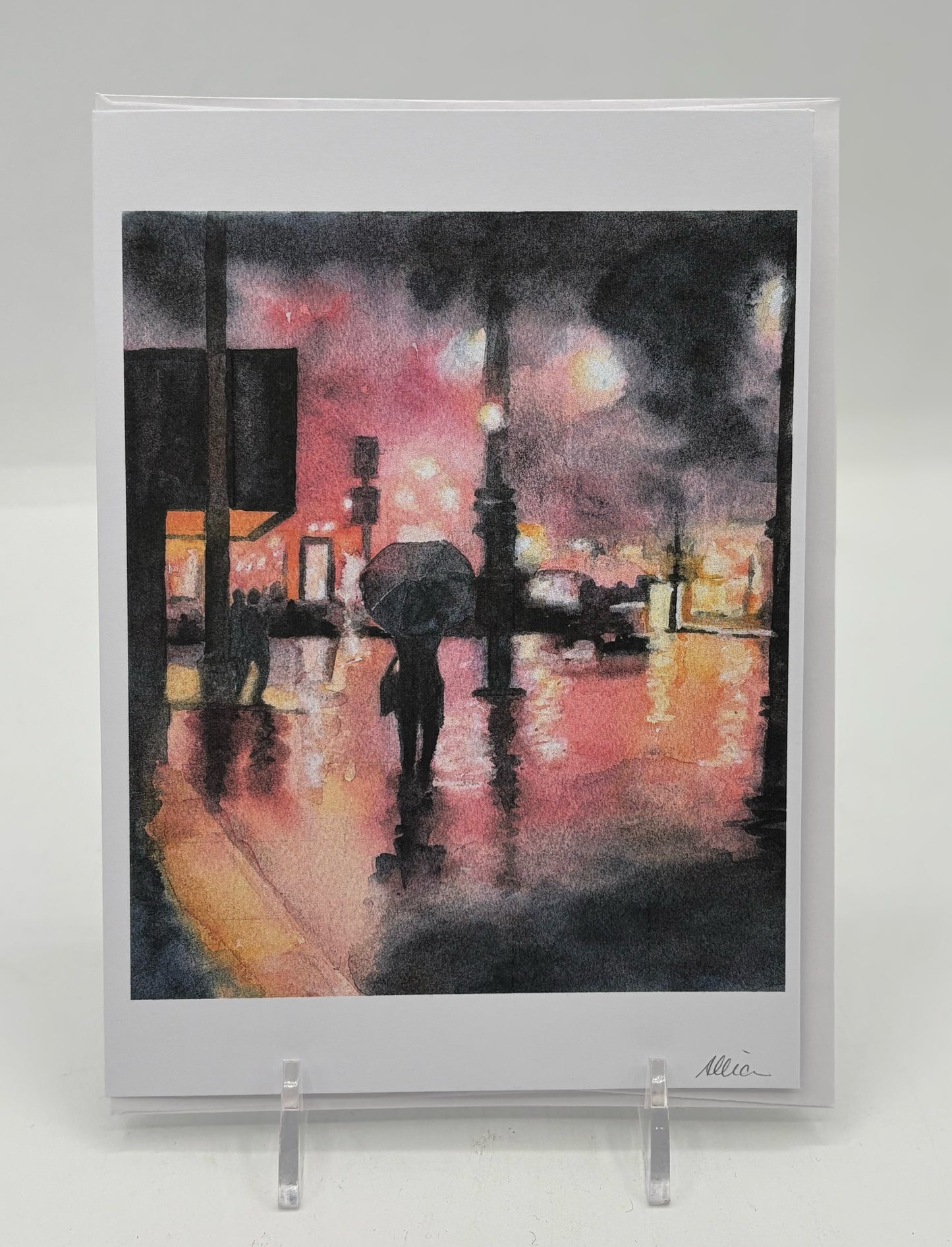 Rainy City Lights Card