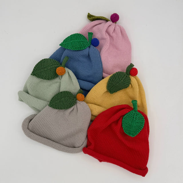 6-9 M Assorted Baby Beanie with Leaf & Berry