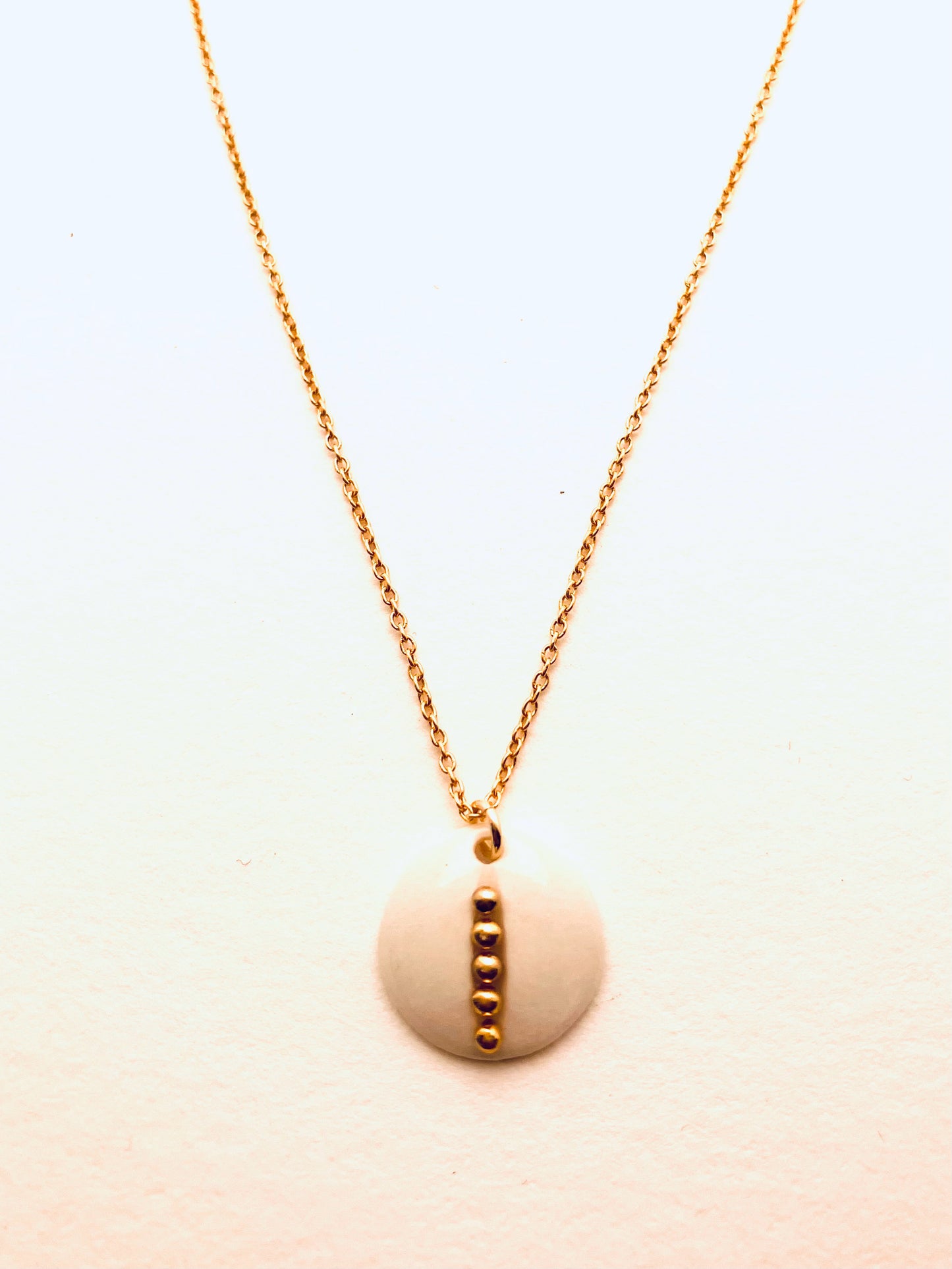 Beaded Circle Necklace, White