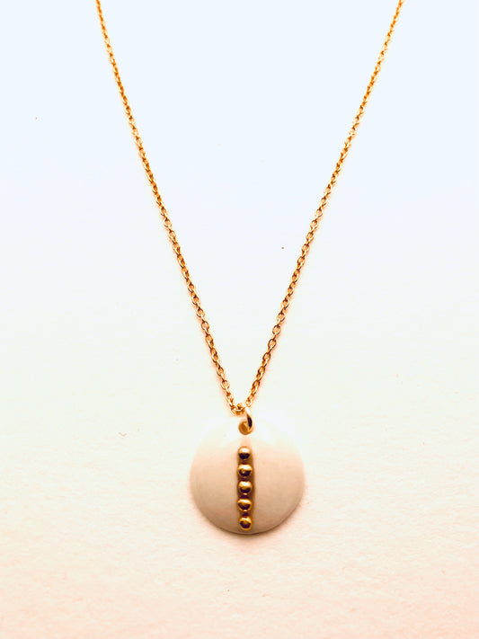Beaded Circle Necklace, White