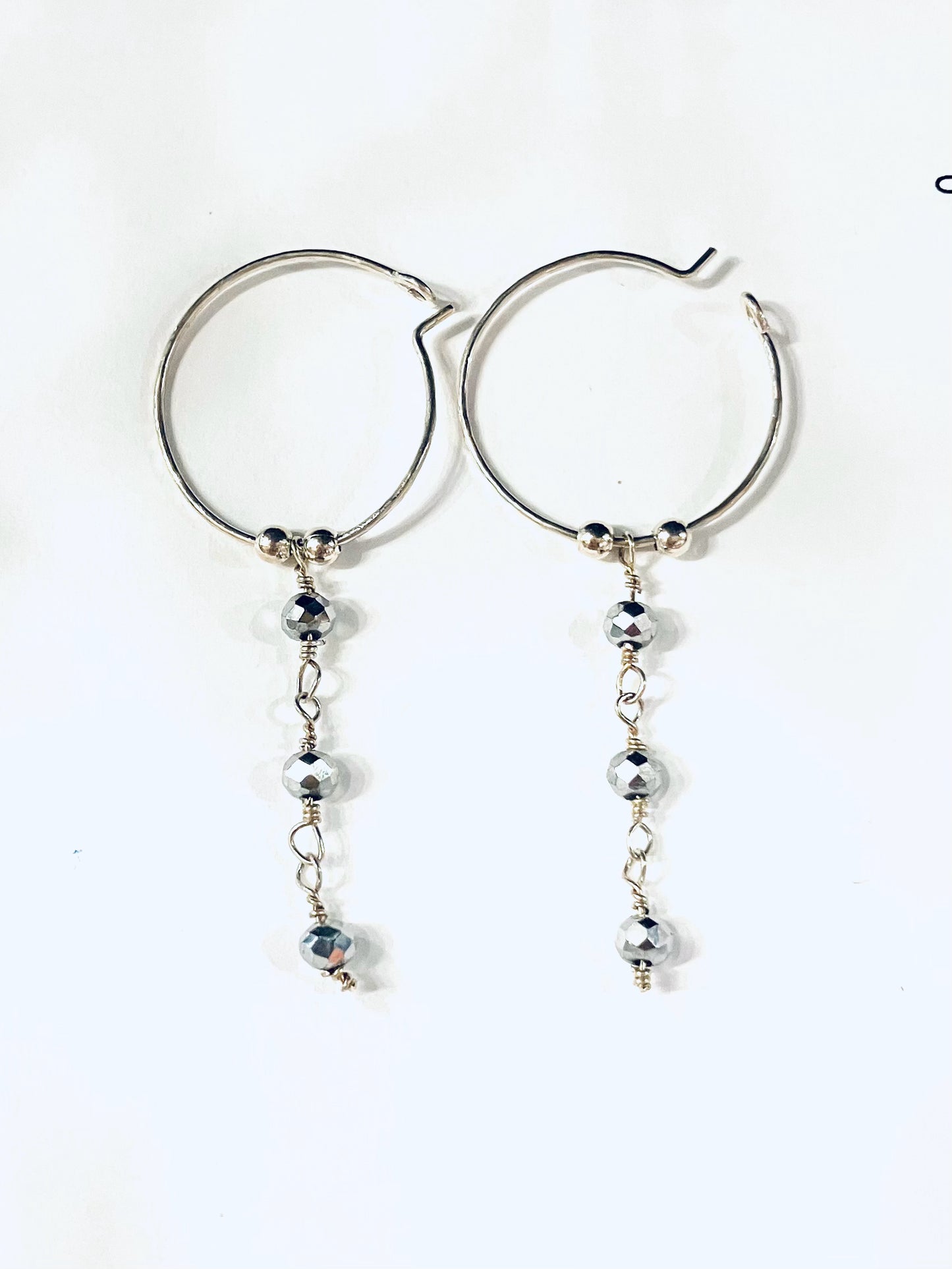 Sterling Hoops with Crystals