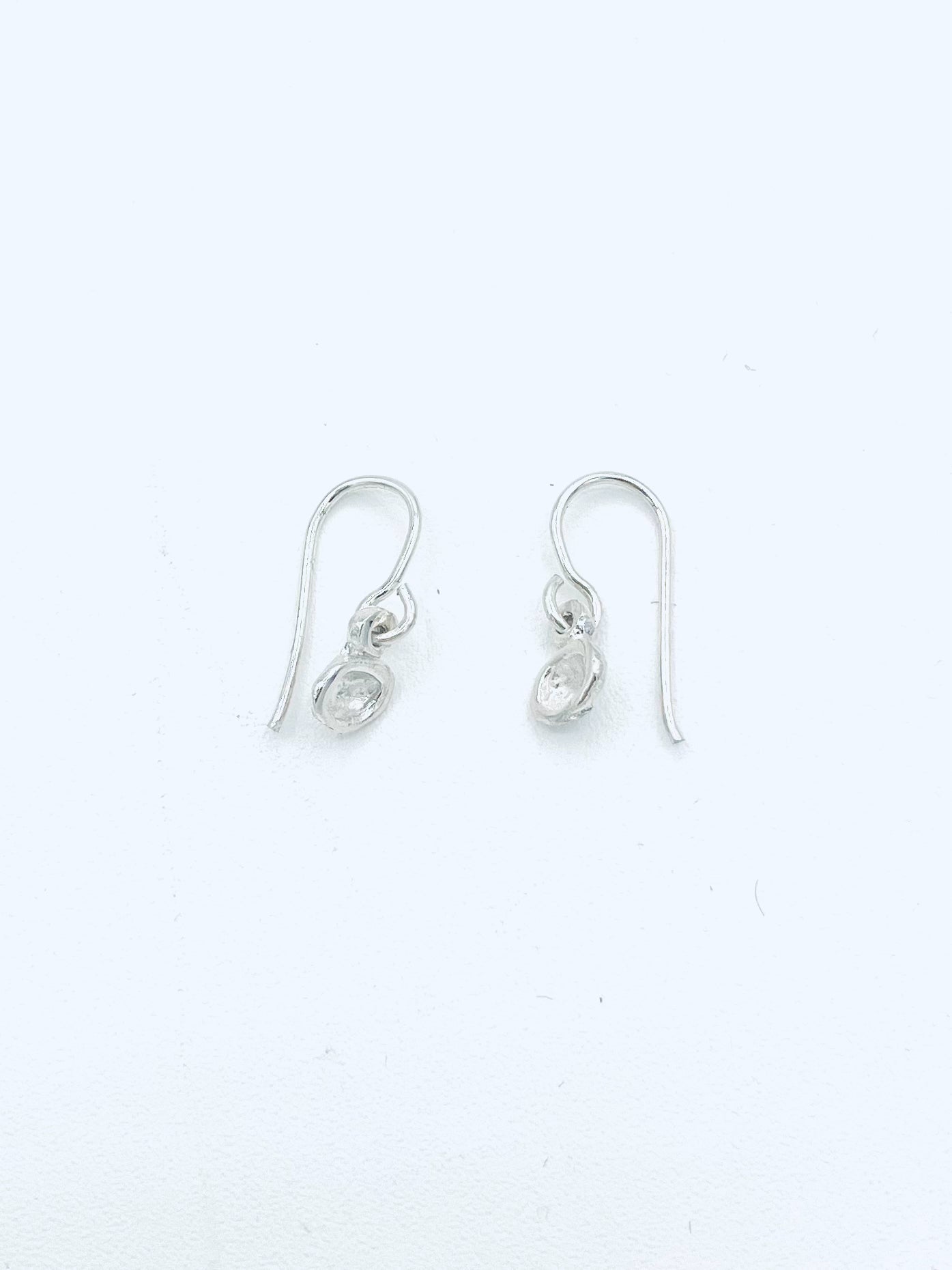 Tiny Droplet Sterling Silver Earrings