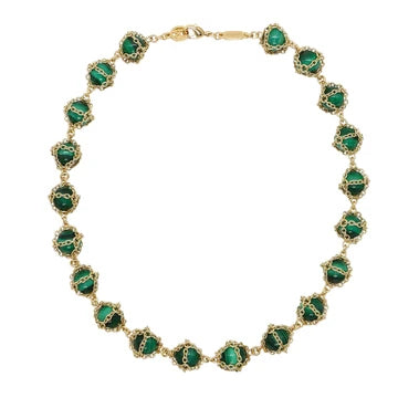 Caged Malachite Gold Necklace