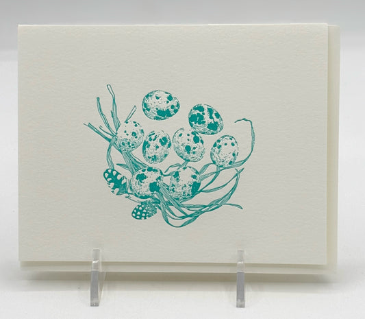 Blue Spotted Eggs Card