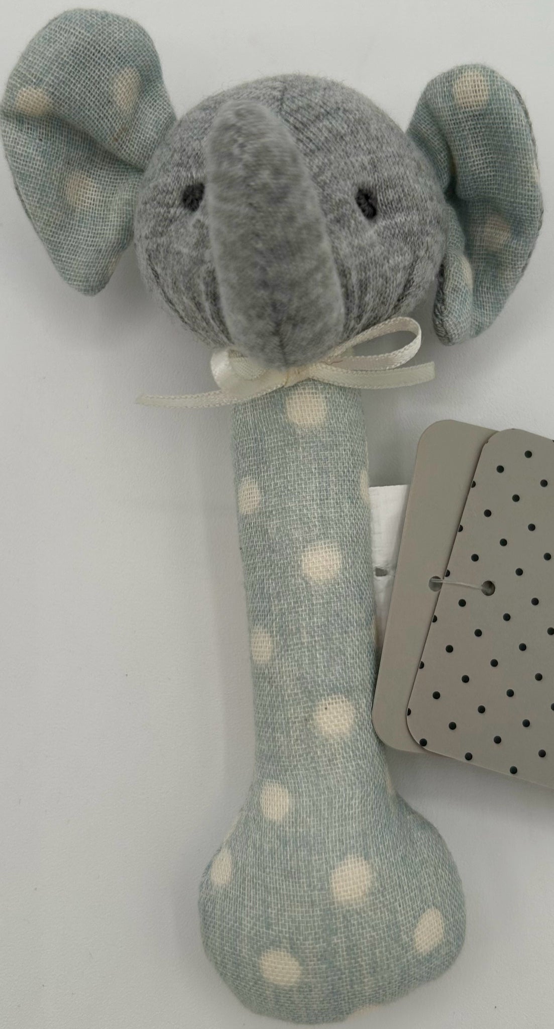 Rattle - Elephant Stick w/Duck Egg Blue Handle