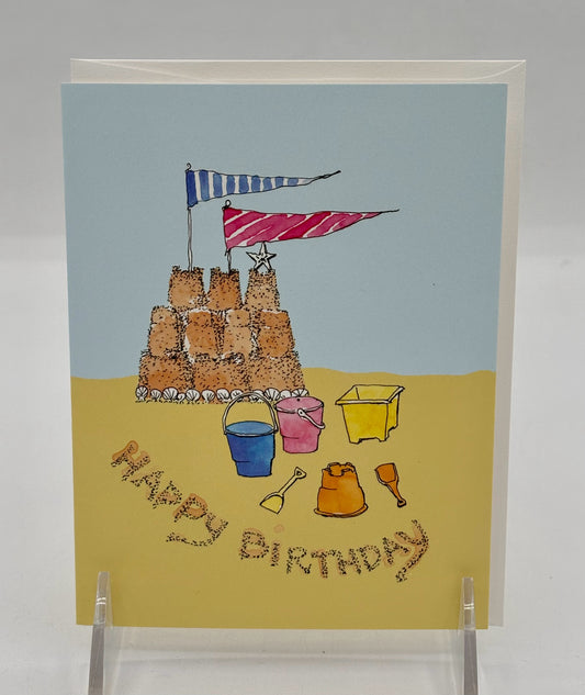 Sandcastle Birthday Card