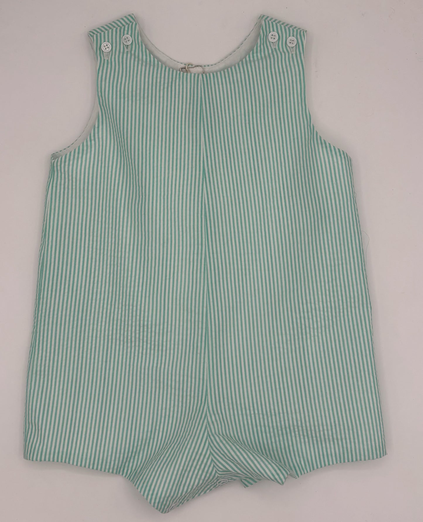 9 M Short Seersucker Light Green Romper