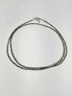 Pyrite Microfaceted Silver Necklace