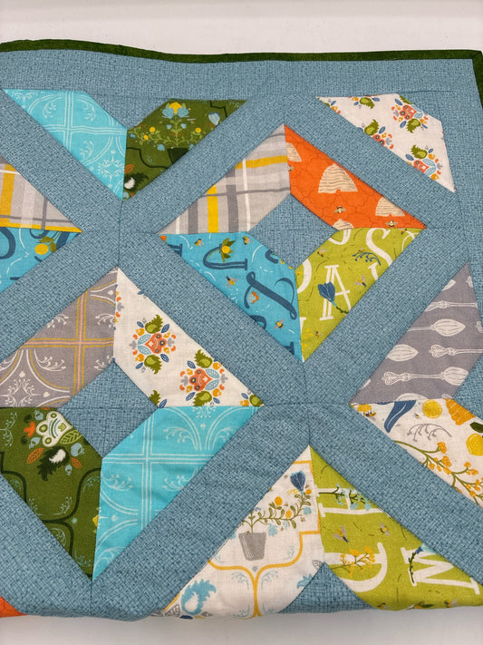 Blue, Green, Orange Quilted Playmat
